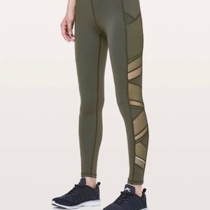 LULULEMON army green speed up leggings